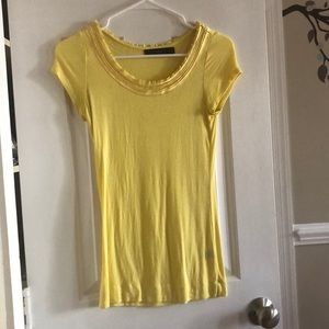 XS Short Sleeve Yellow Top from The Limited